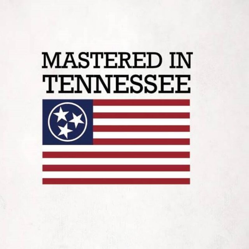 Mastered in Tennessee with flag