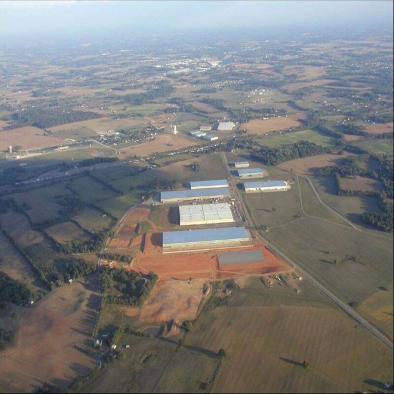 Aerial view of industrial park